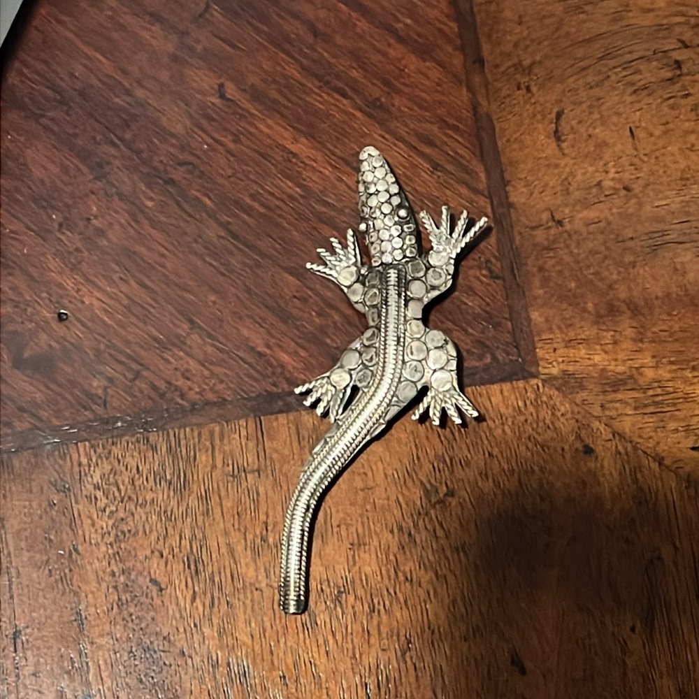 Sterling Silver Southwest Alligator Pin Brooch vintage